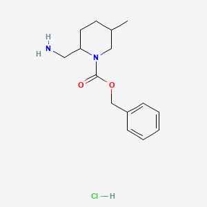 molecular formula C15H23ClN2O2 B3007855 Benzyl 2-(aminomethyl)-5-methylpiperidine-1-carboxylate hydrochloride CAS No. 1823418-28-5