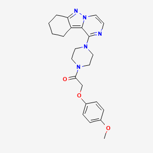 2-(4-Methoxyphenoxy)-1-[4-(7,8,9,10-tetrahydropyrazino[1,2-b]indazol-1-yl)piperazin-1-yl]ethanone