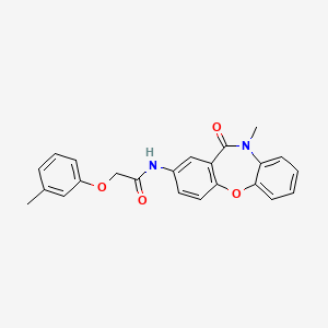 molecular formula C23H20N2O4 B3007879 N-(10-methyl-11-oxo-10,11-dihydrodibenzo[b,f][1,4]oxazepin-2-yl)-2-(m-tolyloxy)acetamide CAS No. 921890-00-8