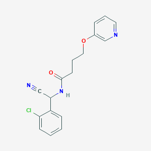 molecular formula C17H16ClN3O2 B3007893 N-[(2-chlorophenyl)(cyano)methyl]-4-(pyridin-3-yloxy)butanamide CAS No. 1444822-87-0