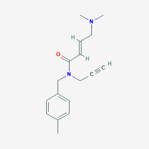 (E)-4-(Dimethylamino)-N-[(4-methylphenyl)methyl]-N-prop-2-ynylbut-2-enamide