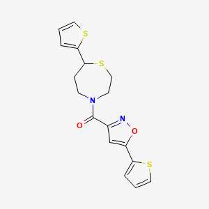 (7-(Thiophen-2-yl)-1,4-thiazepan-4-yl)(5-(thiophen-2-yl)isoxazol-3-yl)methanone