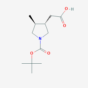2-[(3S,4S)-4-Methyl-1-[(2-methylpropan-2-yl)oxycarbonyl]pyrrolidin-3-yl]acetic acid