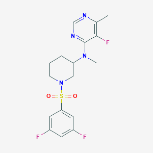 molecular formula C17H19F3N4O2S B3007917 N-[1-(3,5-Difluorophenyl)sulfonylpiperidin-3-yl]-5-fluoro-N,6-dimethylpyrimidin-4-amine CAS No. 2415566-38-8