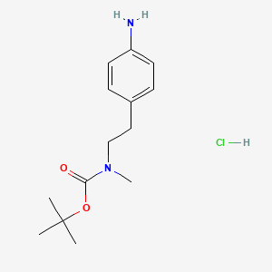 molecular formula C14H23ClN2O2 B3007926 Tert-butyl N-[2-(4-aminophenyl)ethyl]-N-methylcarbamate;hydrochloride CAS No. 2241140-31-6