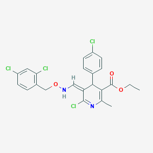molecular formula C23H20Cl4N2O3 B3007930 （5Z）-6-氯-4-(4-氯苯基)-5-[[（2,4-二氯苯基）甲氧氨基]亚甲基]-2-甲基-4H-吡啶-3-羧酸乙酯 CAS No. 478261-87-9