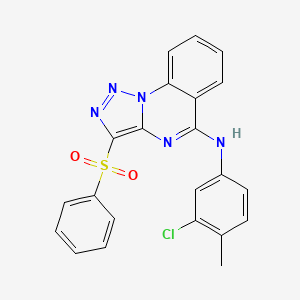 molecular formula C22H16ClN5O2S B3007931 N-(3-chloro-4-methylphenyl)-3-(phenylsulfonyl)[1,2,3]triazolo[1,5-a]quinazolin-5-amine CAS No. 866811-40-7