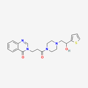 molecular formula C21H24N4O3S B3007936 3-(3-(4-(2-hydroxy-2-(thiophen-2-yl)ethyl)piperazin-1-yl)-3-oxopropyl)quinazolin-4(3H)-one CAS No. 1251551-25-3