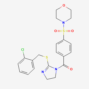 (2-((2-chlorobenzyl)thio)-4,5-dihydro-1H-imidazol-1-yl)(4-(morpholinosulfonyl)phenyl)methanone