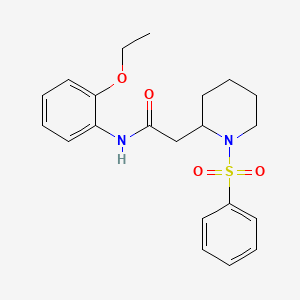 molecular formula C21H26N2O4S B3007941 N-(2-ethoxyphenyl)-2-(1-(phenylsulfonyl)piperidin-2-yl)acetamide CAS No. 1021074-14-5