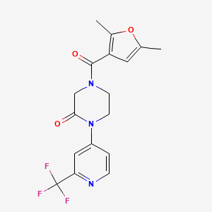 4-(2,5-Dimethylfuran-3-carbonyl)-1-[2-(trifluoromethyl)pyridin-4-yl]piperazin-2-one