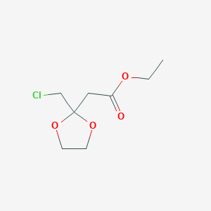 molecular formula C8H13ClO4 B3007953 Ethyl 2-[2-(chloromethyl)-1,3-dioxolan-2-yl]acetate CAS No. 142471-67-8