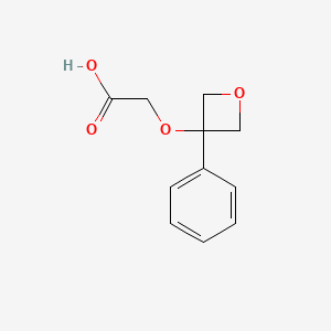 molecular formula C11H12O4 B3007963 2-(3-苯氧代三环氧-3-基)氧乙酸 CAS No. 2580206-12-6