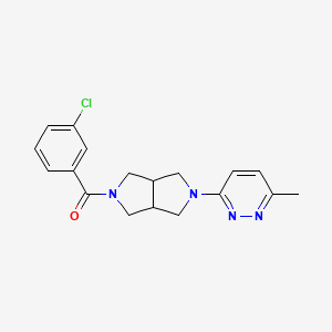 molecular formula C18H19ClN4O B3007972 (3-Chlorophenyl)-[2-(6-methylpyridazin-3-yl)-1,3,3a,4,6,6a-hexahydropyrrolo[3,4-c]pyrrol-5-yl]methanone CAS No. 2415516-29-7