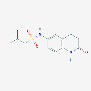 molecular formula C14H20N2O3S B3007991 2-甲基-N-(1-甲基-2-氧代-1,2,3,4-四氢喹啉-6-基)丙烷-1-磺酰胺 CAS No. 922106-02-3