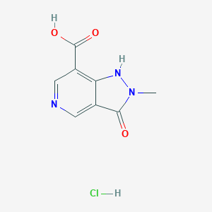 molecular formula C8H8ClN3O3 B3007993 2-methyl-3-oxo-2,3-dihydro-1H-pyrazolo[4,3-c]pyridine-7-carboxylic acid hydrochloride CAS No. 2247849-71-2