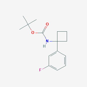molecular formula C15H20FNO2 B3008001 叔丁基(1-(3-氟苯基)环丁基)氨基甲酸酯 CAS No. 1286263-86-2