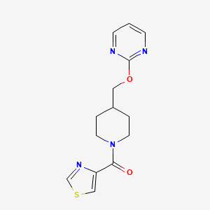 [4-(Pyrimidin-2-yloxymethyl)piperidin-1-yl]-(1,3-thiazol-4-yl)methanone