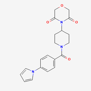 molecular formula C20H21N3O4 B3008009 4-(1-(4-(1H-吡咯-1-基)苯甲酰)哌啶-4-基)吗啉-3,5-二酮 CAS No. 2097890-62-3