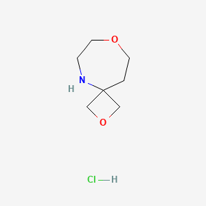 molecular formula C7H14ClNO2 B3008010 2,8-二氧杂-5-氮杂螺[3.6]癸烷；盐酸盐 CAS No. 2344685-57-8