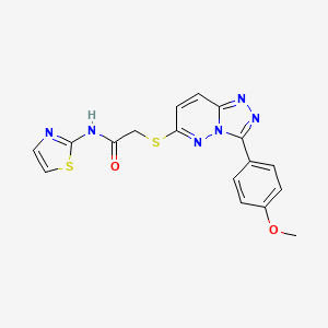 molecular formula C17H14N6O2S2 B3008012 2-((3-(4-methoxyphenyl)-[1,2,4]triazolo[4,3-b]pyridazin-6-yl)thio)-N-(thiazol-2-yl)acetamide CAS No. 852376-72-8