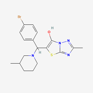 molecular formula C18H21BrN4OS B3008013 5-((4-Bromophenyl)(3-methylpiperidin-1-yl)methyl)-2-methylthiazolo[3,2-b][1,2,4]triazol-6-ol CAS No. 851809-59-1