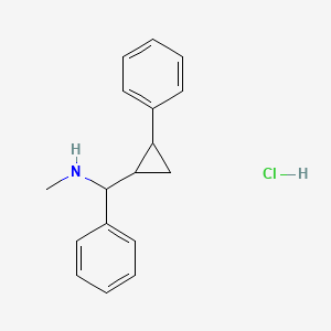 molecular formula C17H20ClN B3008015 N-甲基-1-苯基-1-(2-苯基环丙基)甲胺；盐酸盐 CAS No. 2230799-63-8