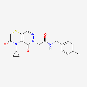 molecular formula C19H20N4O3S B3008019 2-(4-cyclopropyl-3,5-dioxo-3,4-dihydro-2H-pyridazino[4,5-b][1,4]thiazin-6(5H)-yl)-N-(4-methylbenzyl)acetamide CAS No. 1286721-06-9