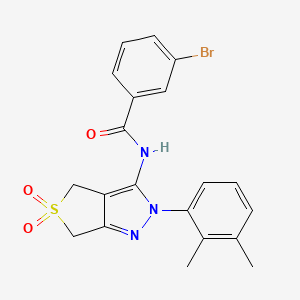 molecular formula C20H18BrN3O3S B3008020 3-bromo-N-(2-(2,3-dimethylphenyl)-5,5-dioxido-4,6-dihydro-2H-thieno[3,4-c]pyrazol-3-yl)benzamide CAS No. 450338-67-7