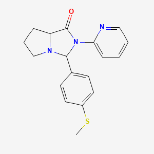 molecular formula C18H19N3OS B3008029 3-(4-(methylthio)phenyl)-2-(pyridin-2-yl)hexahydro-1H-pyrrolo[1,2-c]imidazol-1-one CAS No. 1094831-27-2