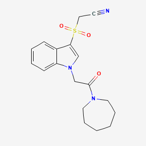 2-((1-(2-(azepan-1-yl)-2-oxoethyl)-1H-indol-3-yl)sulfonyl)acetonitrile