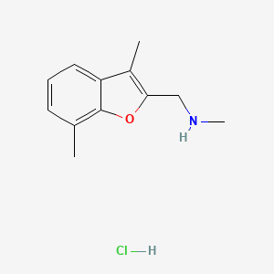 molecular formula C12H16ClNO B3008035 [(3,7-Dimethyl-1-benzofuran-2-yl)methyl](methyl)amine hydrochloride CAS No. 1909311-95-0