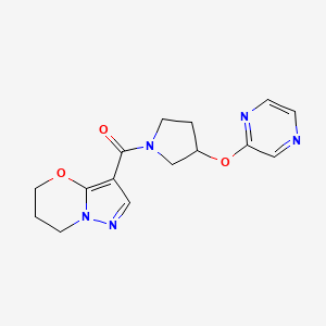 (6,7-dihydro-5H-pyrazolo[5,1-b][1,3]oxazin-3-yl)(3-(pyrazin-2-yloxy)pyrrolidin-1-yl)methanone