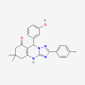 9-(3-hydroxyphenyl)-6,6-dimethyl-2-(p-tolyl)-5,6,7,9-tetrahydro-[1,2,4]triazolo[5,1-b]quinazolin-8(4H)-one