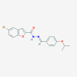 molecular formula C19H17BrN2O3 B300804 5-bromo-N'-(4-isopropoxybenzylidene)-1-benzofuran-2-carbohydrazide 