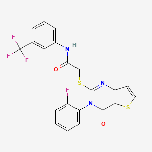 2-{[3-(2-fluorophenyl)-4-oxo-3,4-dihydrothieno[3,2-d]pyrimidin-2-yl]sulfanyl}-N-[3-(trifluoromethyl)phenyl]acetamide