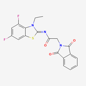 molecular formula C19H13F2N3O3S B3008043 (Z)-2-(1,3-dioxoisoindolin-2-yl)-N-(3-ethyl-4,6-difluorobenzo[d]thiazol-2(3H)-ylidene)acetamide CAS No. 868375-19-3