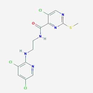 molecular formula C13H12Cl3N5OS B3008046 5-chloro-N-{2-[(3,5-dichloropyridin-2-yl)amino]ethyl}-2-(methylsulfanyl)pyrimidine-4-carboxamide CAS No. 1210377-06-2