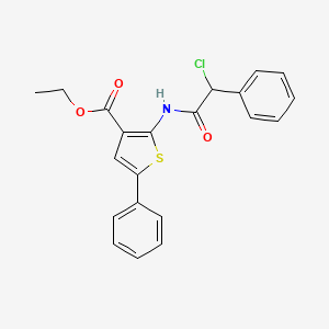molecular formula C21H18ClNO3S B3008061 2-(2-氯-2-苯基乙酰氨基)-5-苯硫代吩-3-羧酸乙酯 CAS No. 565165-70-0