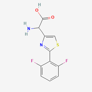 molecular formula C11H8F2N2O2S B3008071 2-Amino-2-[2-(2,6-difluorophenyl)-1,3-thiazol-4-yl]acetic acid CAS No. 1910714-56-5