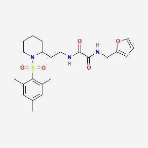 molecular formula C23H31N3O5S B3008072 N1-(呋喃-2-基甲基)-N2-(2-(1-(间甲苯磺酰基)哌啶-2-基)乙基)草酰胺 CAS No. 898415-65-1