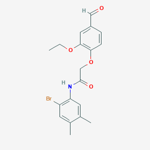 molecular formula C19H20BrNO4 B300808 N-(2-bromo-4,5-dimethylphenyl)-2-(2-ethoxy-4-formylphenoxy)acetamide 