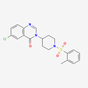 molecular formula C20H20ClN3O3S B3008080 6-氯-3-(1-(邻甲苯磺酰基)哌啶-4-基)喹唑啉-4(3H)-酮 CAS No. 1226445-25-5