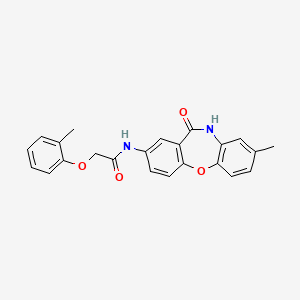 molecular formula C23H20N2O4 B3008087 N-(8-methyl-11-oxo-10,11-dihydrodibenzo[b,f][1,4]oxazepin-2-yl)-2-(o-tolyloxy)acetamide CAS No. 922109-55-5
