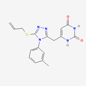 molecular formula C17H17N5O2S B3008091 6-[[4-(3-甲苯基)-5-丙-2-烯基硫代-1,2,4-三唑-3-基]甲基]-1H-嘧啶-2,4-二酮 CAS No. 852047-36-0