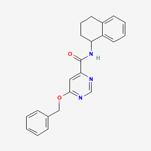 molecular formula C22H21N3O2 B3008095 6-(苄氧基)-N-(1,2,3,4-四氢萘-1-基)嘧啶-4-甲酰胺 CAS No. 2034634-76-7