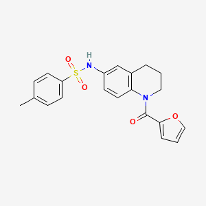 molecular formula C21H20N2O4S B3008098 N-[1-(呋喃-2-羰基)-3,4-二氢-2H-喹啉-6-基]-4-甲基苯磺酰胺 CAS No. 946246-80-6