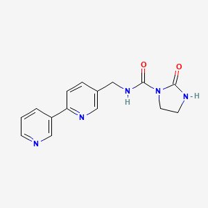 molecular formula C15H15N5O2 B3008100 N-([2,3'-联吡啶]-5-基甲基)-2-氧代咪唑烷-1-甲酰胺 CAS No. 2034479-55-3