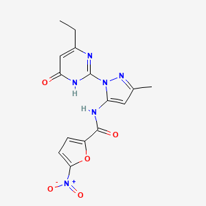 N-(1-(4-ethyl-6-oxo-1,6-dihydropyrimidin-2-yl)-3-methyl-1H-pyrazol-5-yl)-5-nitrofuran-2-carboxamide