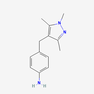 molecular formula C13H17N3 B3008109 4-[(1,3,5-trimethyl-1H-pyrazol-4-yl)methyl]aniline CAS No. 959583-84-7